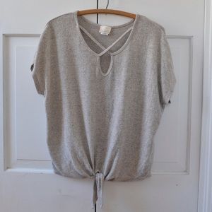 Soft Criss Cross Front Tie Top